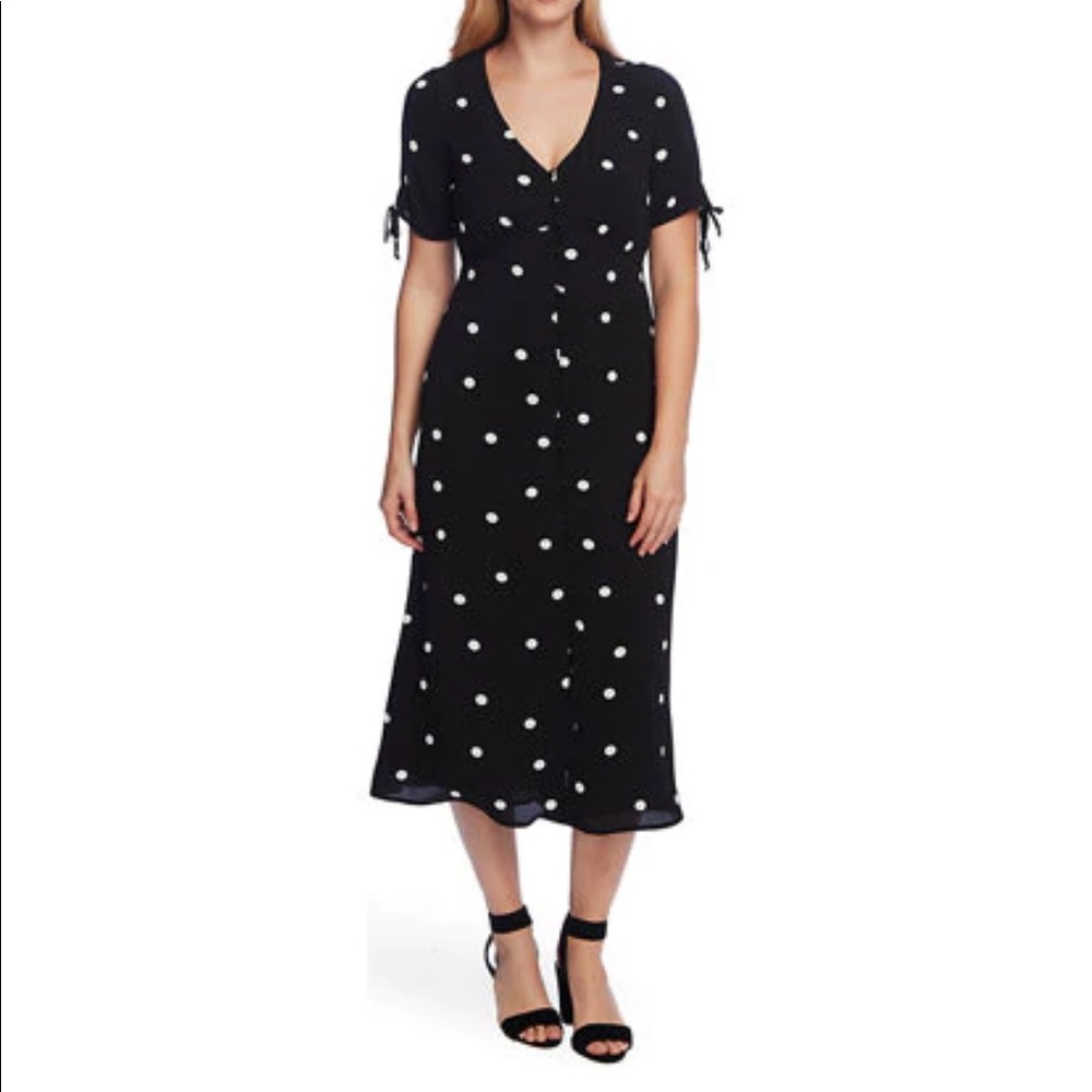 Vince Camuto V-Neck Dot Shirt Dress. NWT!